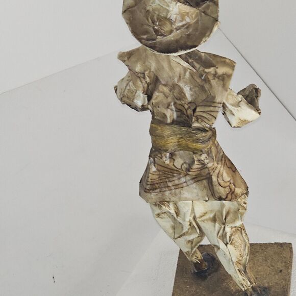 Vintage Folk Art Old Man Figurine Paper Mache Handmade Art Old Man w Mustache - Picture 6 of 11